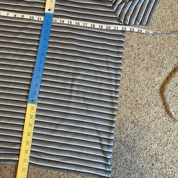 Arnold Palmer Polo Shirt Men’s Size Large Pastel Gray Stripe Golf Active Sports - Picture 2 of 7